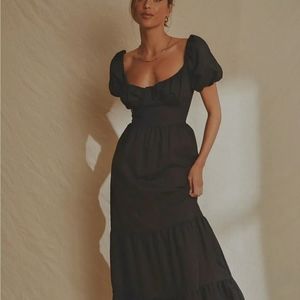 NWT Peppermayo Europe local dress US 5 black linen